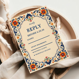 Elegante volkstümliche botanische mexikanische Kun RSVP Karte