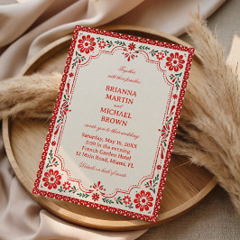 Elegante volkstümliche botanische Vintage-Mexikani Einladung