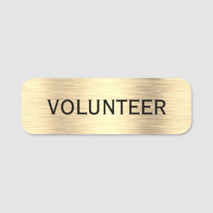 Elegante Volunteer Black and Gold-Tag Namensschild