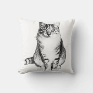 Elegante Vorderseite Tabby Cat Katzenjammer Kissen