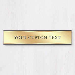 Elegante Vorlage Benutzerdefinierter Text Gold Bür Türschild