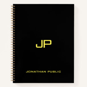 Elegante Vorlage für den Namen eines Schwarzen Mon Notizbuch