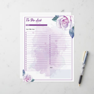 Elegante Vorlage für die Blumen-Liste