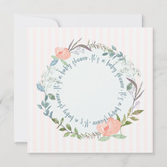 Elegante Vorlage für die Einladung von Babyduschen (Vorderseite)