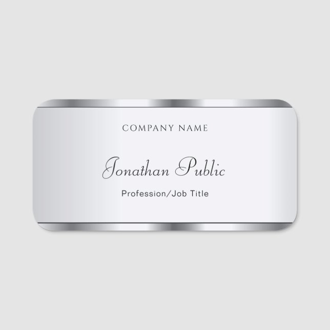 Elegante Vorlage für handgeschriebenen Name-Skript Namensschild (Vorderseite)