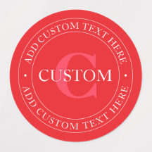 Elegante Vorlage für zirkulären Text editable Red 