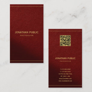 Elegante Vorlage Gold Text Mit QR Code Luxuriös Visitenkarte