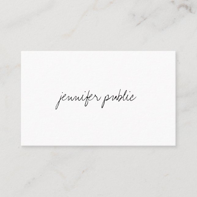 Elegante Vorlage Modernes Handwriting-Skript Einfa Visitenkarte (Vorderseite)