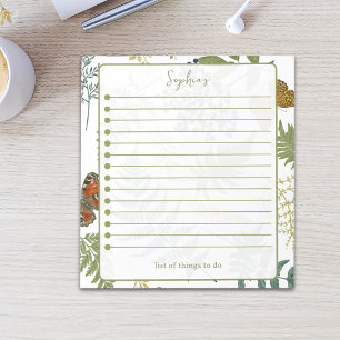 Elegante Wald-Botanik-To-Do-Liste Notizblock