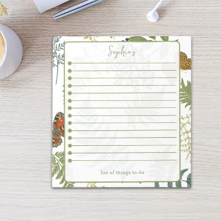 Elegante Wald-Botanik-To-Do-Liste Notizblock