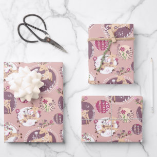 Elegante Wälder: Hirsch und Fawn Fantasy Geschenkpapier Set