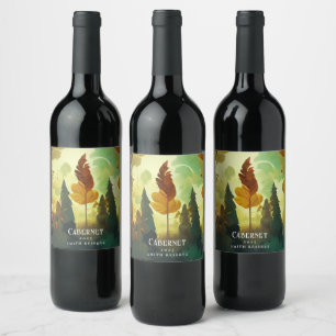 Elegante Waldlandschaften - Eigene Weinmarken Weinetikett