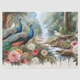 Elegante Waldpfade mit Blume Seidenpapier