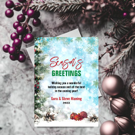 Elegante Waldschneeflocken grün Weihnachten