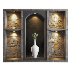 Elegante Wall Fake Shelves Fotodruck