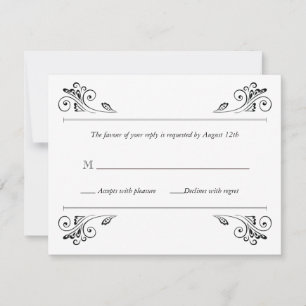Elegante Wandleuchte Hochzeitsantwort-Einladung RSVP Karte