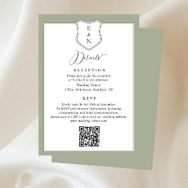 Elegante Wappeneinzelheiten Hochzeit-Beilagekarte Begleitkarte
