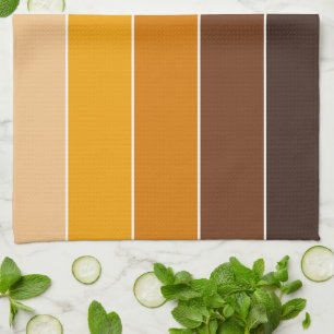 Elegante warme Herbstfarben Streifen Muster Geschirrtuch