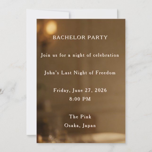 Elegante warme Junggesellenparty (Vorderseite)