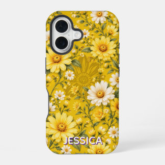 Elegante warme orangefarbene Gänseblümchen iPhone 16 Hülle