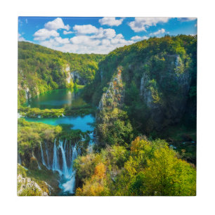 Elegante Wasserfallszene, Kroatien Fliese