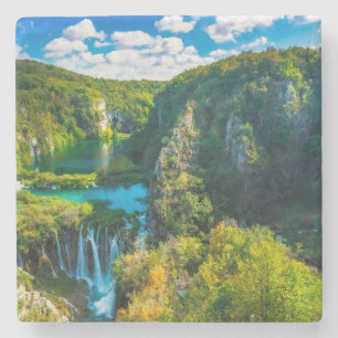 Elegante Wasserfallszene, Kroatien Steinuntersetzer