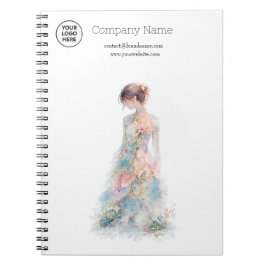 Elegante Wasserfarb-Couture-Brautmode-Designerin Notizblock