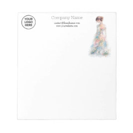 Elegante Wasserfarb-Couture-Brautmode-Designerin Notizblock