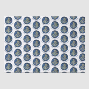 Elegante Wasserfarbe Anchor Nautical Name Navy Bla Seidenpapier