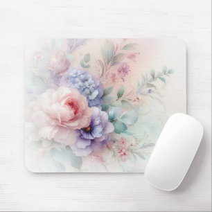 Elegante Wasserfarbe Aquarell Blumen Trendy Mousepad