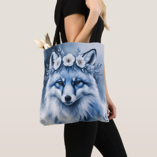 Elegante Wasserfarbe-Arktischer-Fuchs-Blumen-Trage