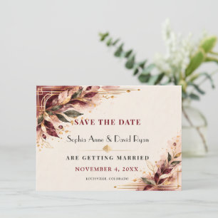 Elegante Wasserfarbe Art Deco Goldene Hochzeit Save The Date