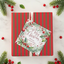 Elegante Wasserfarbe Berry und Pine Weihnachten