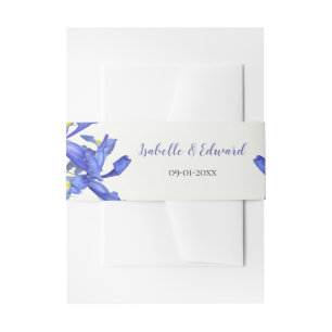 Elegante Wasserfarbe Blaue Florale Hochzeit Einladungsbanderole