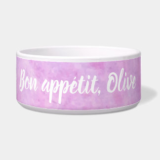 Elegante Wasserfarbe Bon Appétit Napf für Haustier