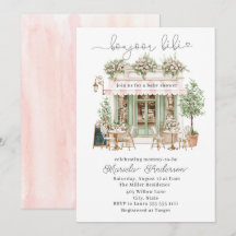 Elegante Wasserfarbe bonjoor bebe  Babyparty