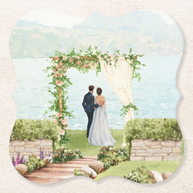 Elegante Wasserfarbe Botanik-Getränkeuntersetzer Untersetzer (Vorderseite)