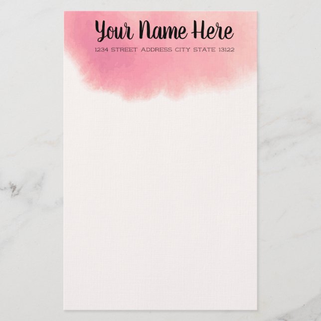 Elegante Wasserfarbe Briefpapier (Vorderseite)