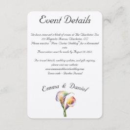 Elegante Wasserfarbe Calla Lilies Romantische Blum Begleitkarte