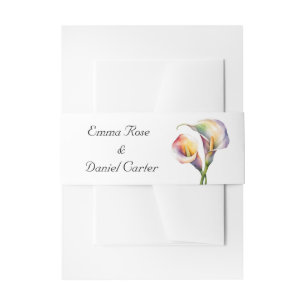 Elegante Wasserfarbe Calla Lilies Romantische Blum Einladungsbanderole