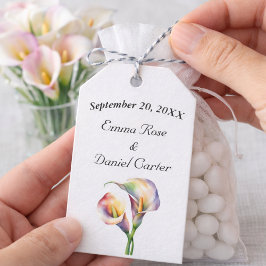 Elegante Wasserfarbe Calla Lilies Romantische Blum Geschenkanhänger