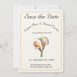 Elegante Wasserfarbe Calla Lilies Romantische Blum Save The Date