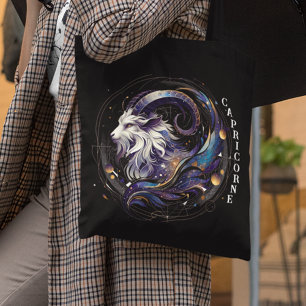 Elegante Wasserfarbe Capricorne Zodiac Black