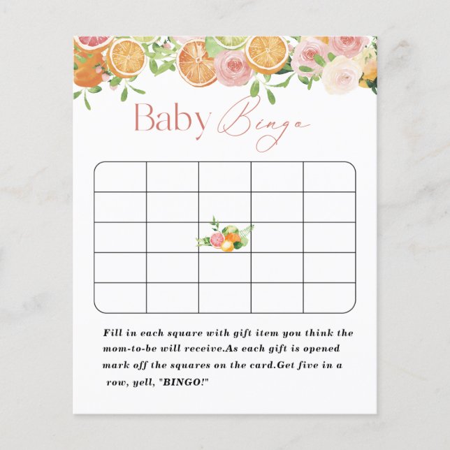 Elegante Wasserfarbe Citrys Pink Blume Kinderdusch (Vorderseite)