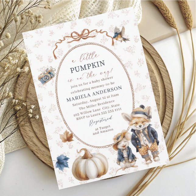 Elegante Wasserfarbe Ein kleiner Kürbis ist Einlad Einladung (Von Creator hochgeladen)