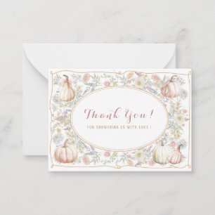 Elegante Wasserfarbe Ein süßer Kürbis ist auf der  Mitteilungskarte