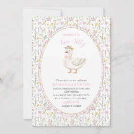 Elegante Wasserfarbe Eine alberne Gans am 2. Gebur Einladung