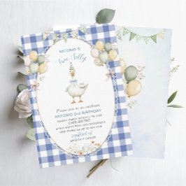 Elegante Wasserfarbe Eine alberne Gans am 2. Gebur Einladung