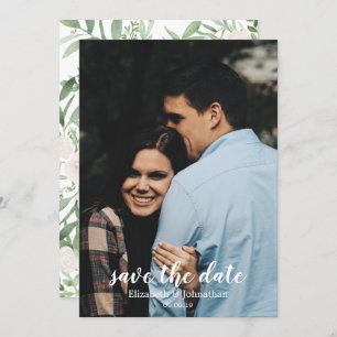 Elegante Wasserfarbe Elfenbeinhochzeit Sichern Sie Einladung