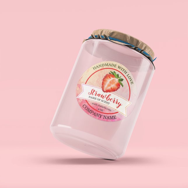 Elegante Wasserfarbe Erdbeere Jam Classic Round S Runder Aufkleber (Von Creator hochgeladen)